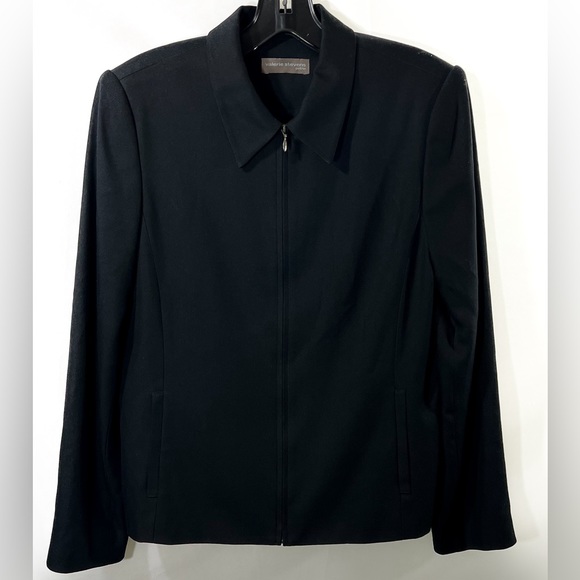 NWOT- Lovely 100% SILK VALERIE STEVENS BLK Petites Collection Jacket Size: 8P - Picture 1 of 7
